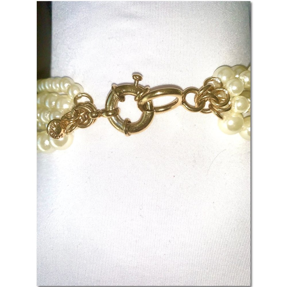 J. Crew Cascading Multistrand Faux Pearl Statement Necklace EUC - Picture 4 of 5